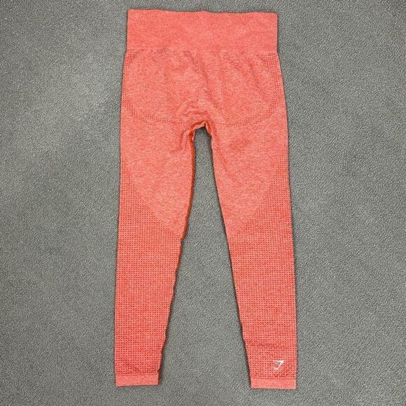 GymShark Vital 2.0 Seamless Leggings Chili Red Marled Medium - Picture 3 of 13